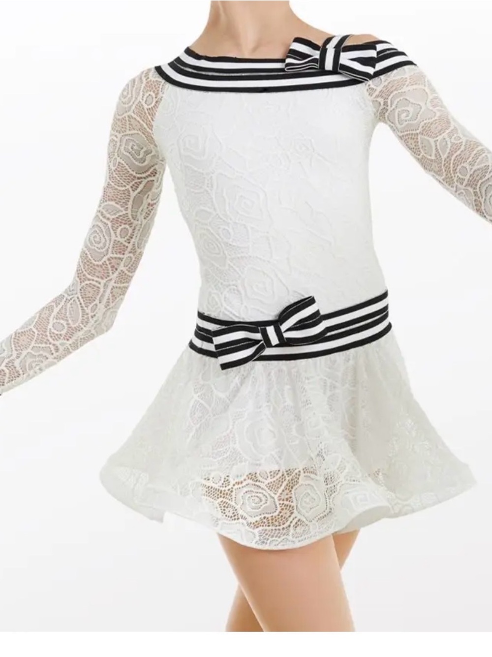 Weissman White Lace one piece dance costume